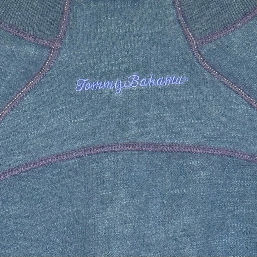 Tommy Bahama Flip Shore Reversible 1/4 zip sweater blue / purple mens L